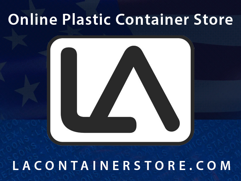 Lacontainerstore.com logo link for shopping online in bulk