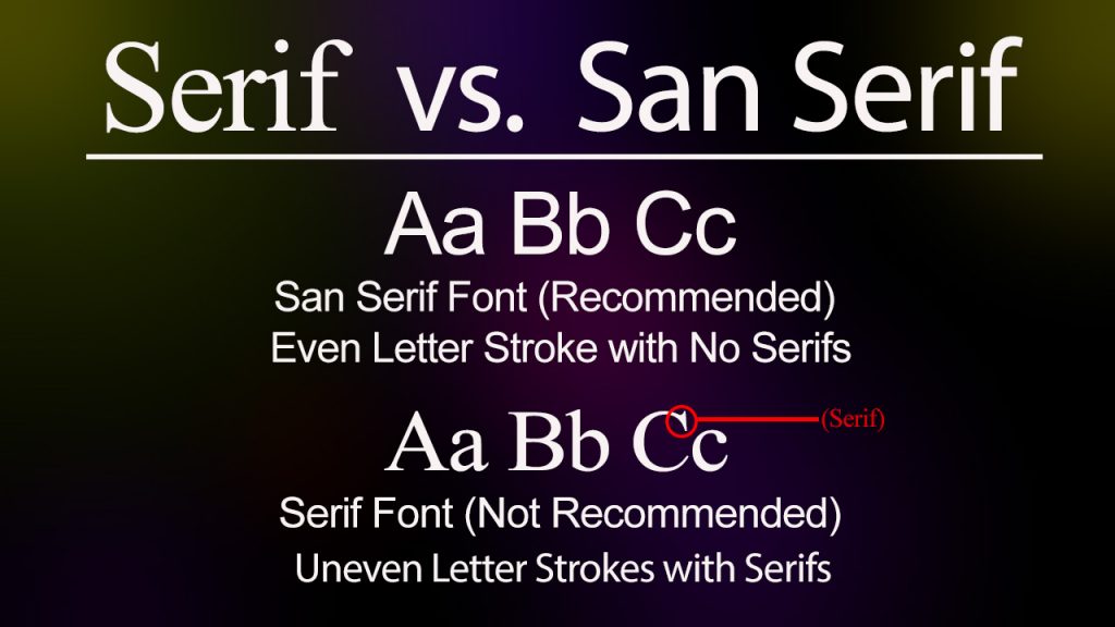 Serif vs. San Serif Font Examples